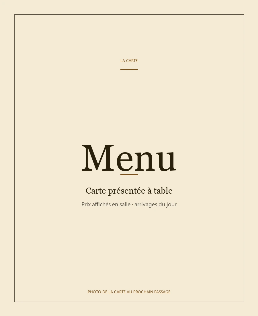 Carte La Taverne, photo de la carte au prochain passage
